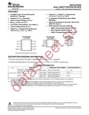 SN74LVC2G32DCURE4 datasheet  